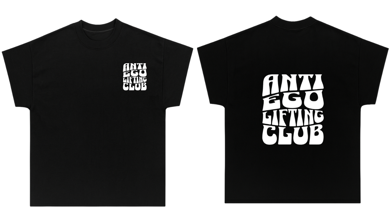 'Anti Ego Lifting Club' Oversized Muscle Tee