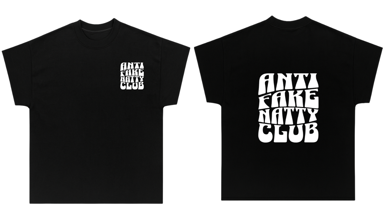 'Anti Fake Natty Club' Oversized Muscle Tee